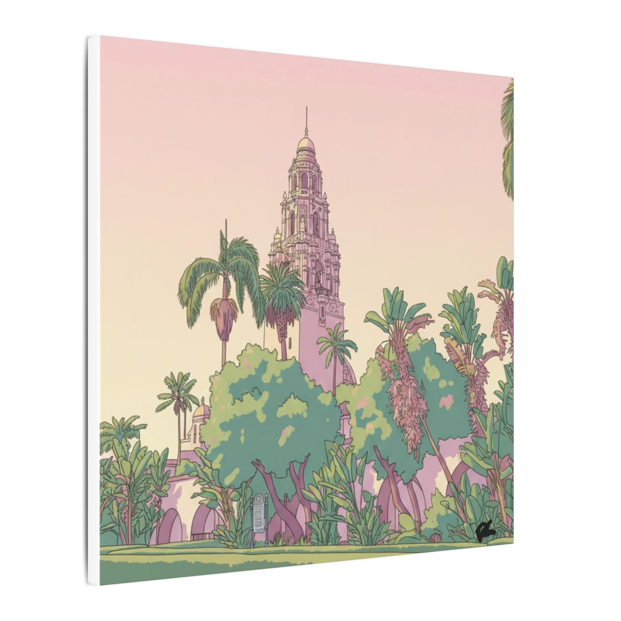 California Tower Anime Matte Canvas, Stretched, 0.75" (Multi-Size)