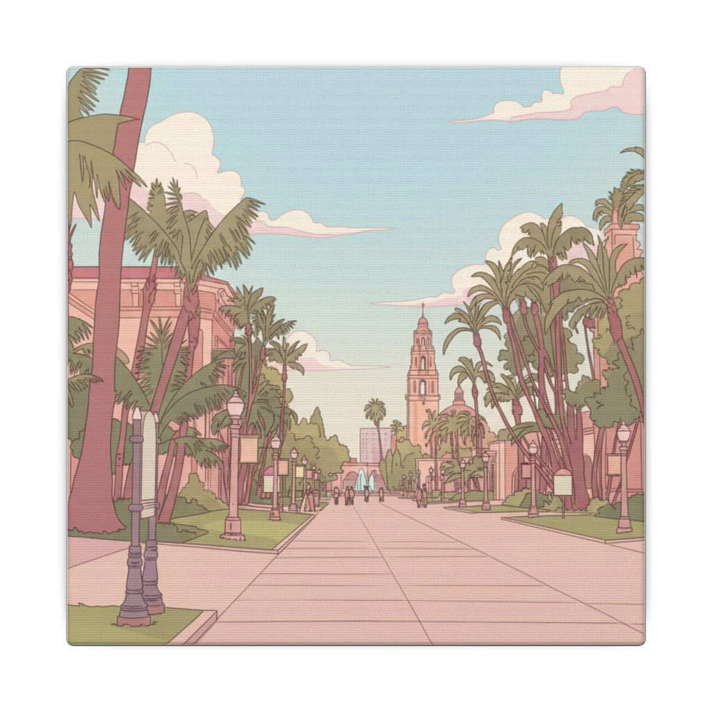 El Prado Balboa Park Anime  Matte Canvas, Stretched, 0.75" (Multi-Size)