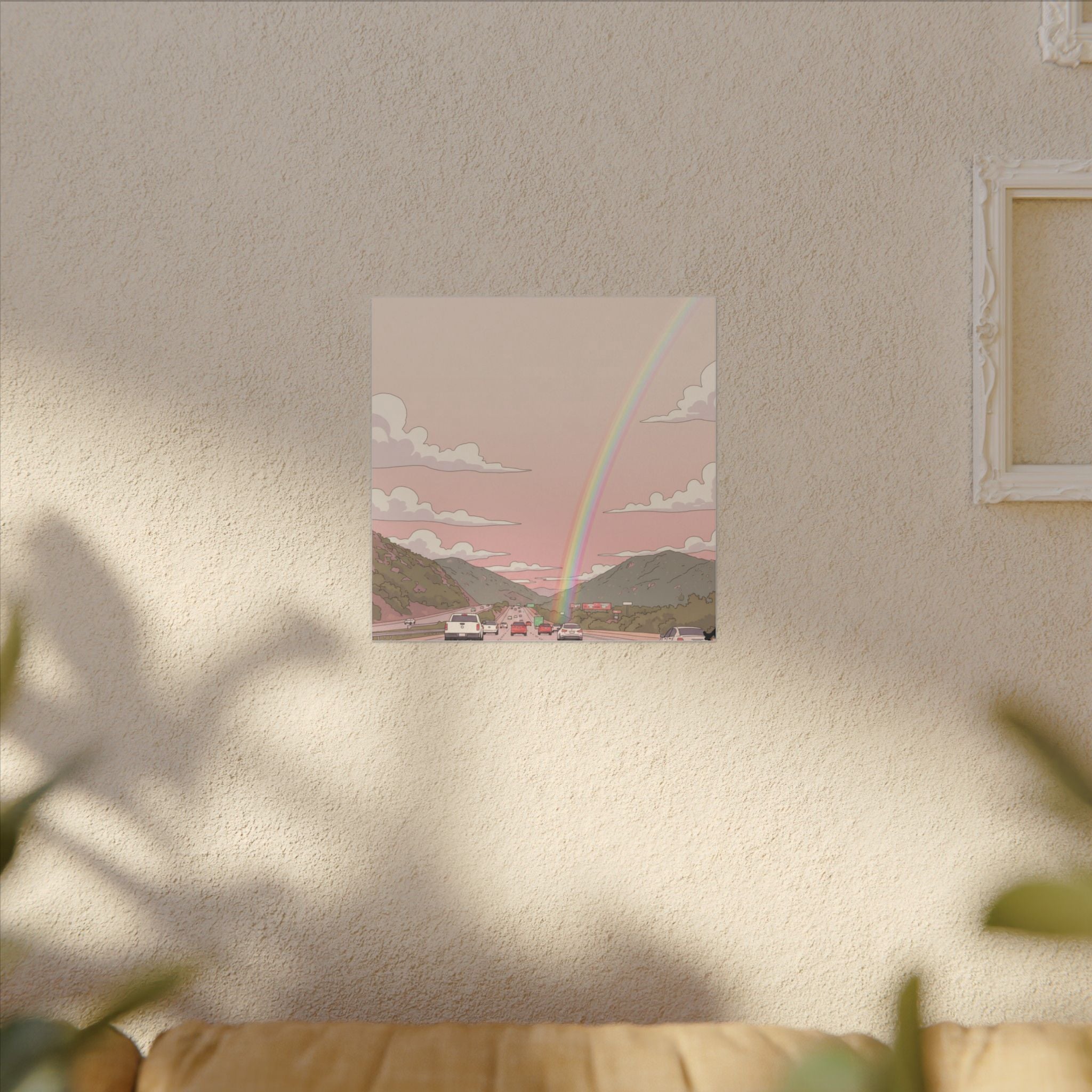 Rainbow California Anime Matte Canvas, Stretched, 0.75" (Multi-Size)