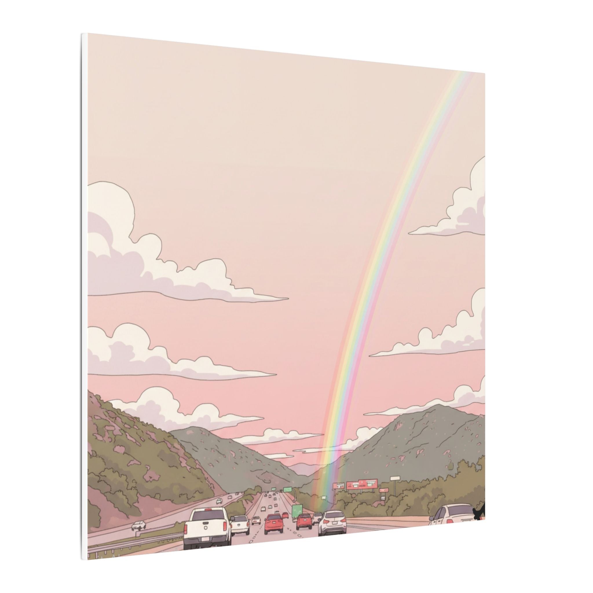 Rainbow California Anime Matte Canvas, Stretched, 0.75" (Multi-Size)