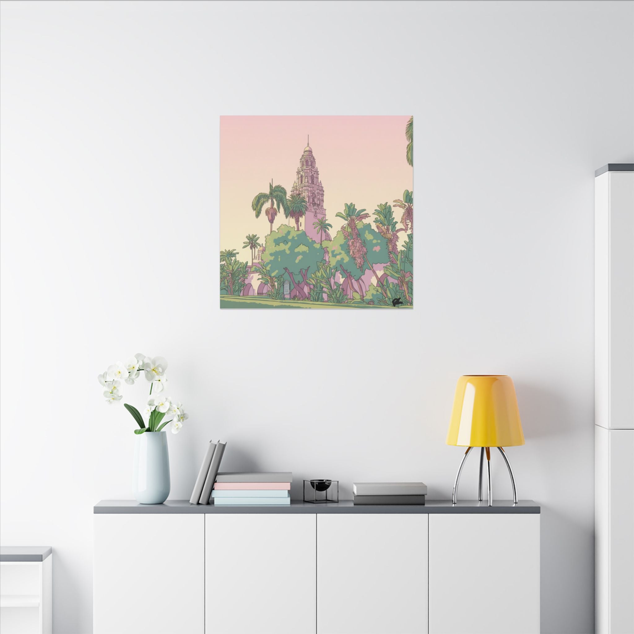 California Tower Anime Matte Canvas, Stretched, 0.75" (Multi-Size)