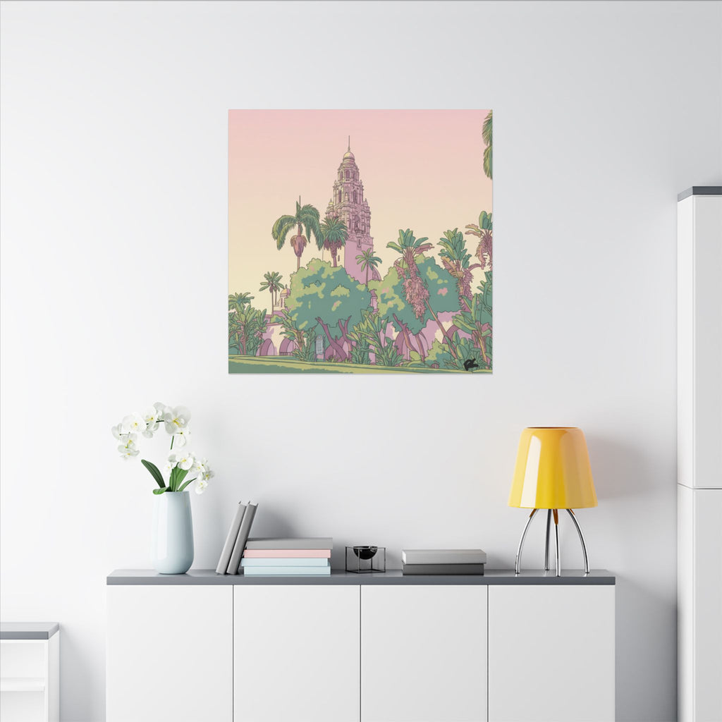 California Tower Anime Matte Canvas, Stretched, 0.75" (Multi-Size)
