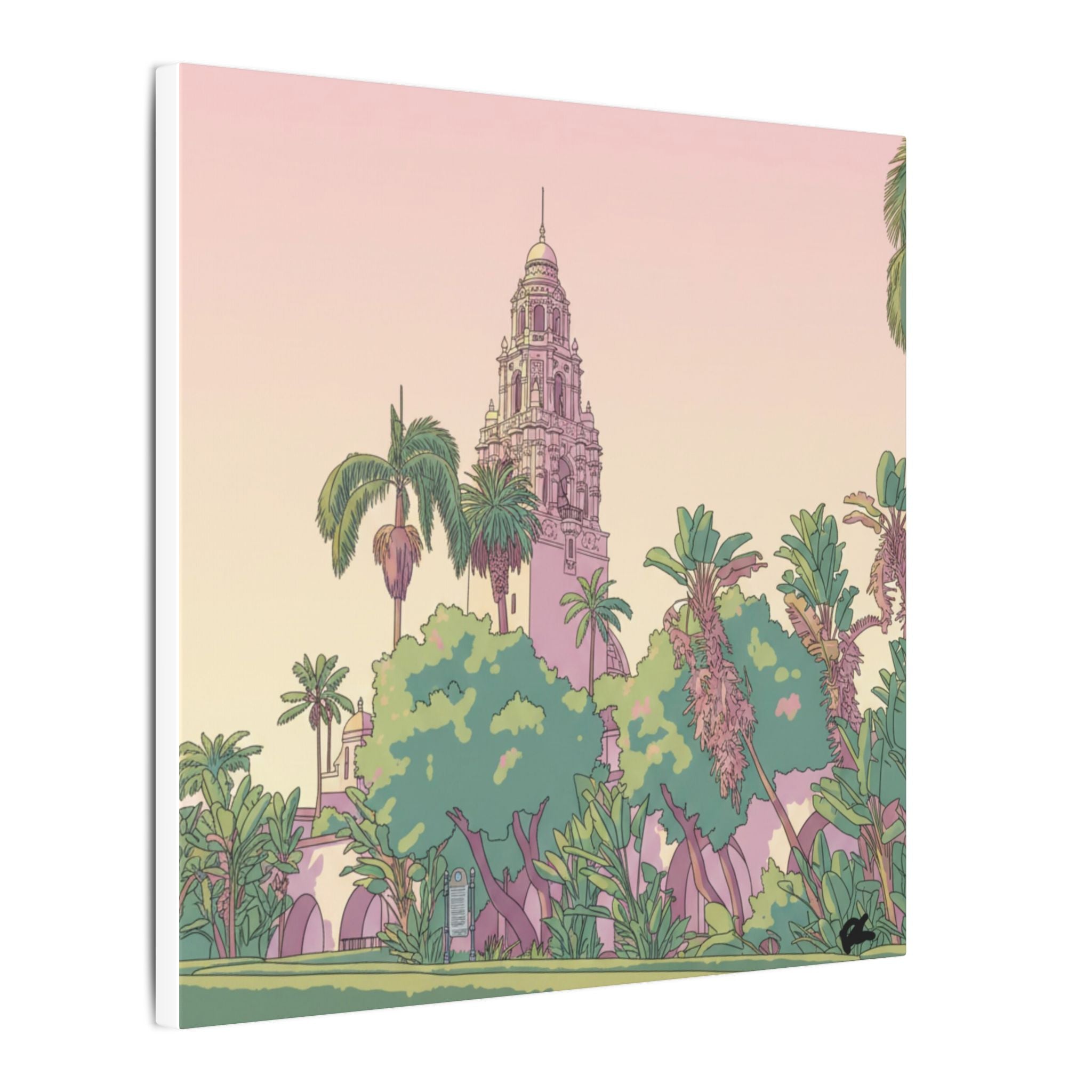 California Tower Anime Matte Canvas, Stretched, 0.75" (Multi-Size)