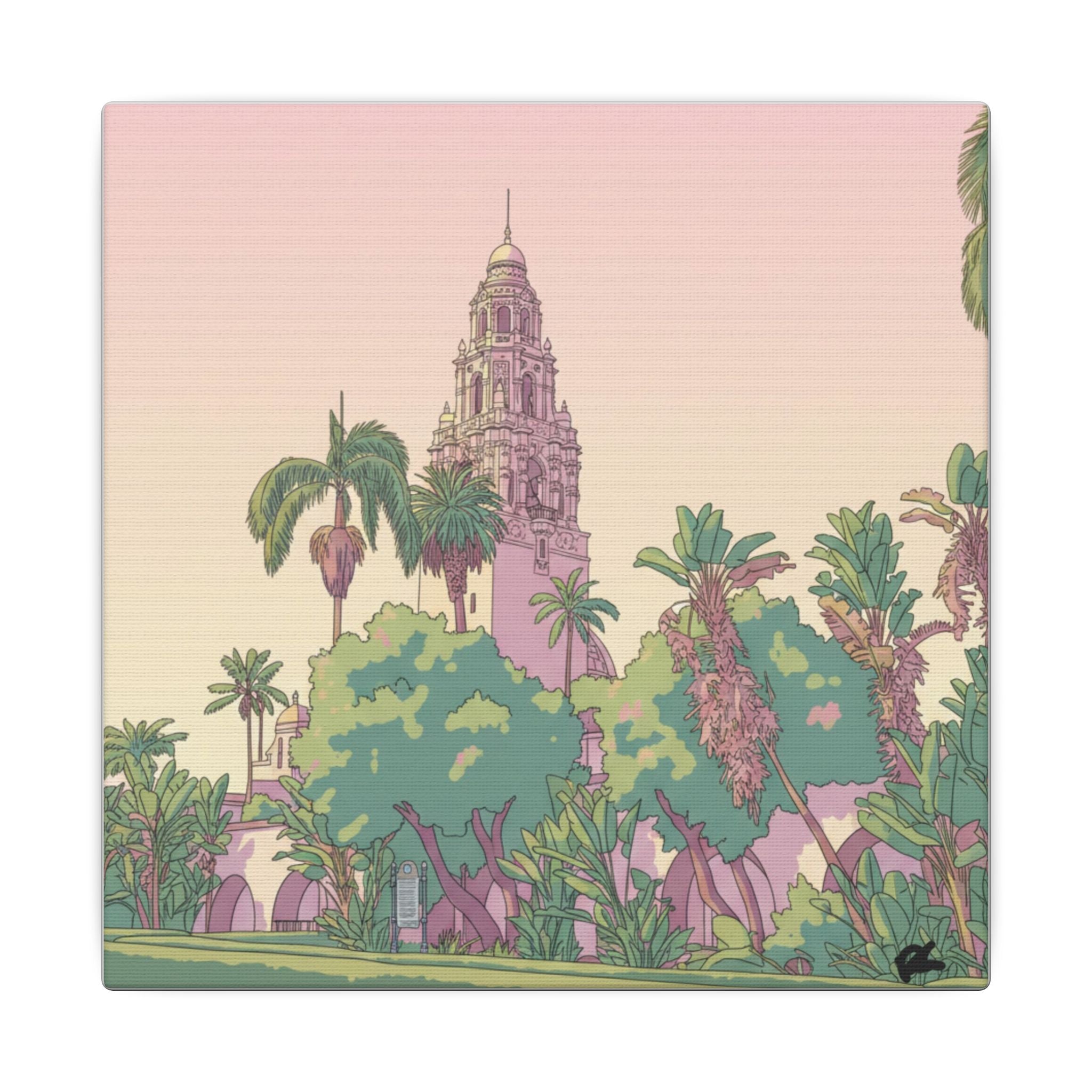 California Tower Anime Matte Canvas, Stretched, 0.75" (Multi-Size)