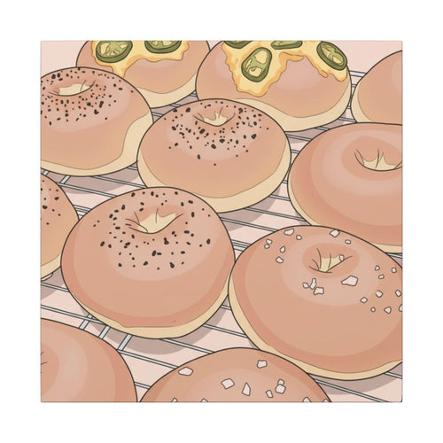 Bagel Bakery Art Print Canvas — Cozy Kitchen Wall Decor