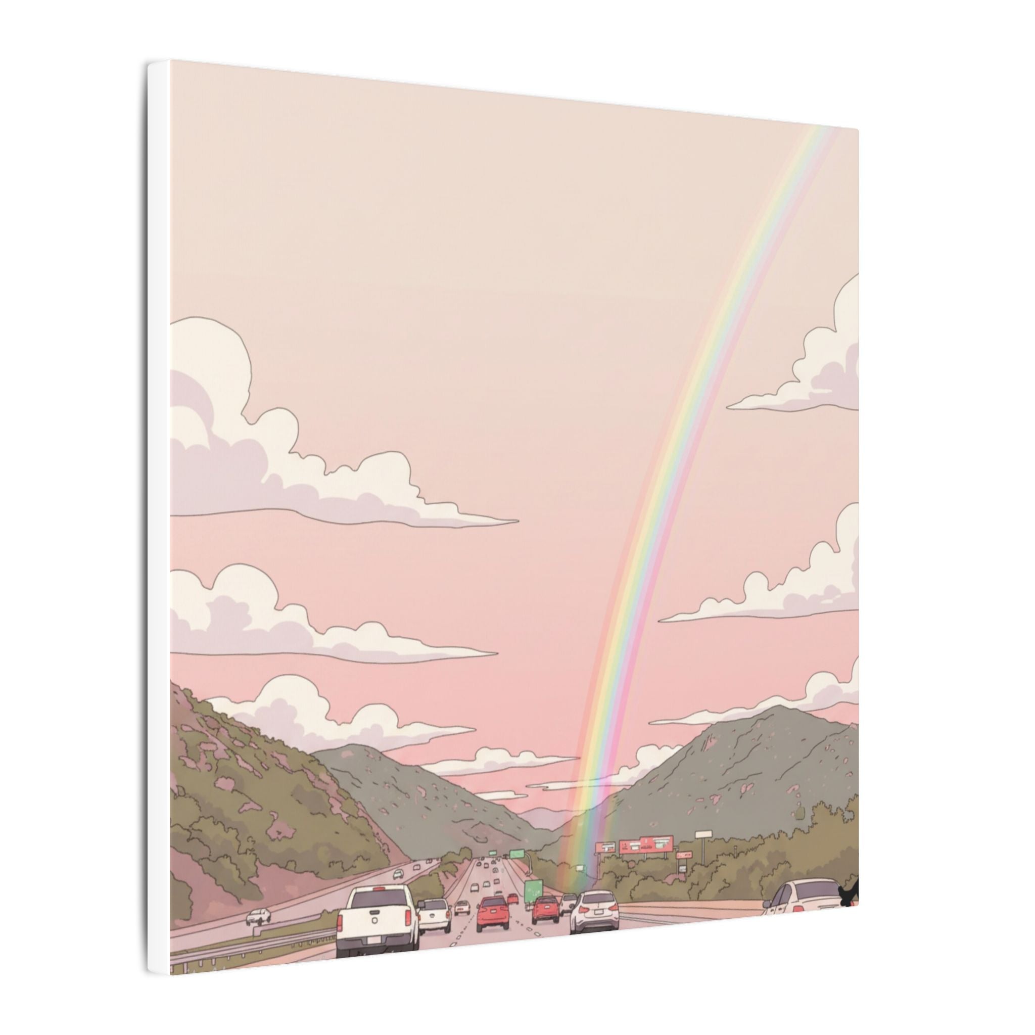 Rainbow California Anime Matte Canvas, Stretched, 0.75" (Multi-Size)