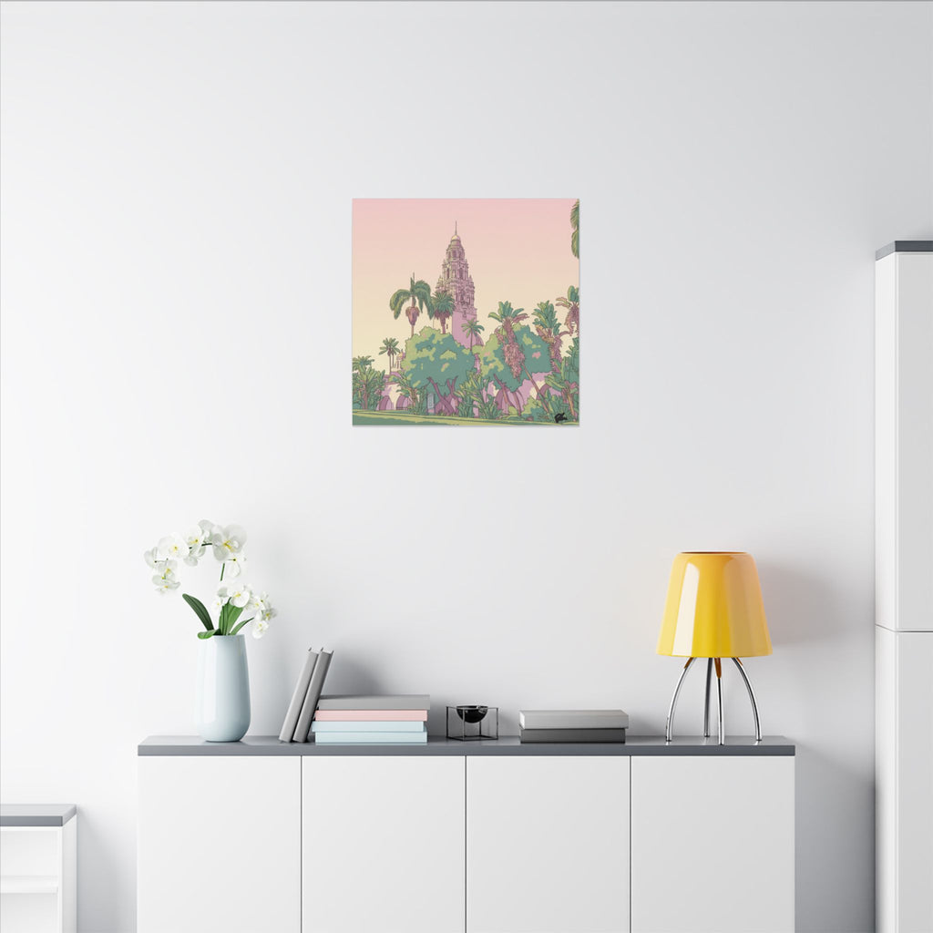 California Tower Anime Matte Canvas, Stretched, 0.75" (Multi-Size)