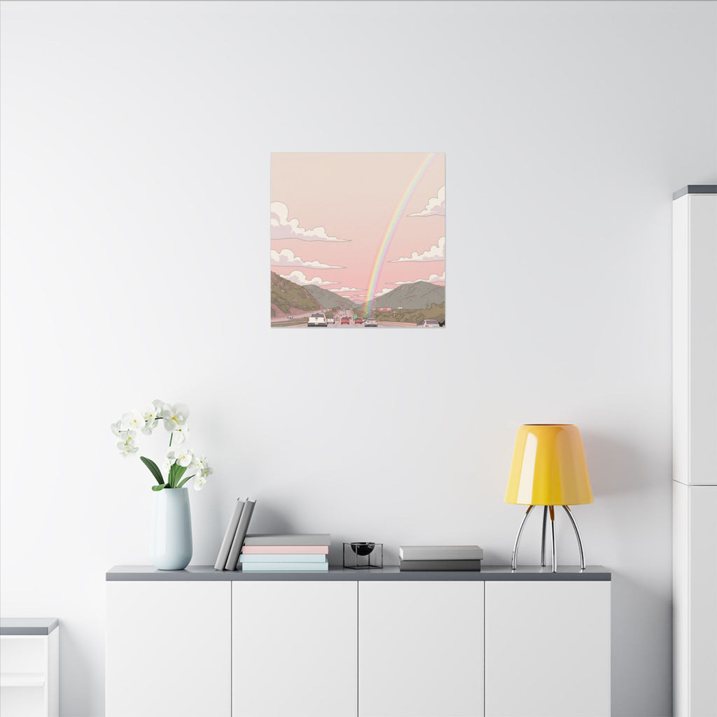 Rainbow California Anime Matte Canvas, Stretched, 0.75" (Multi-Size)