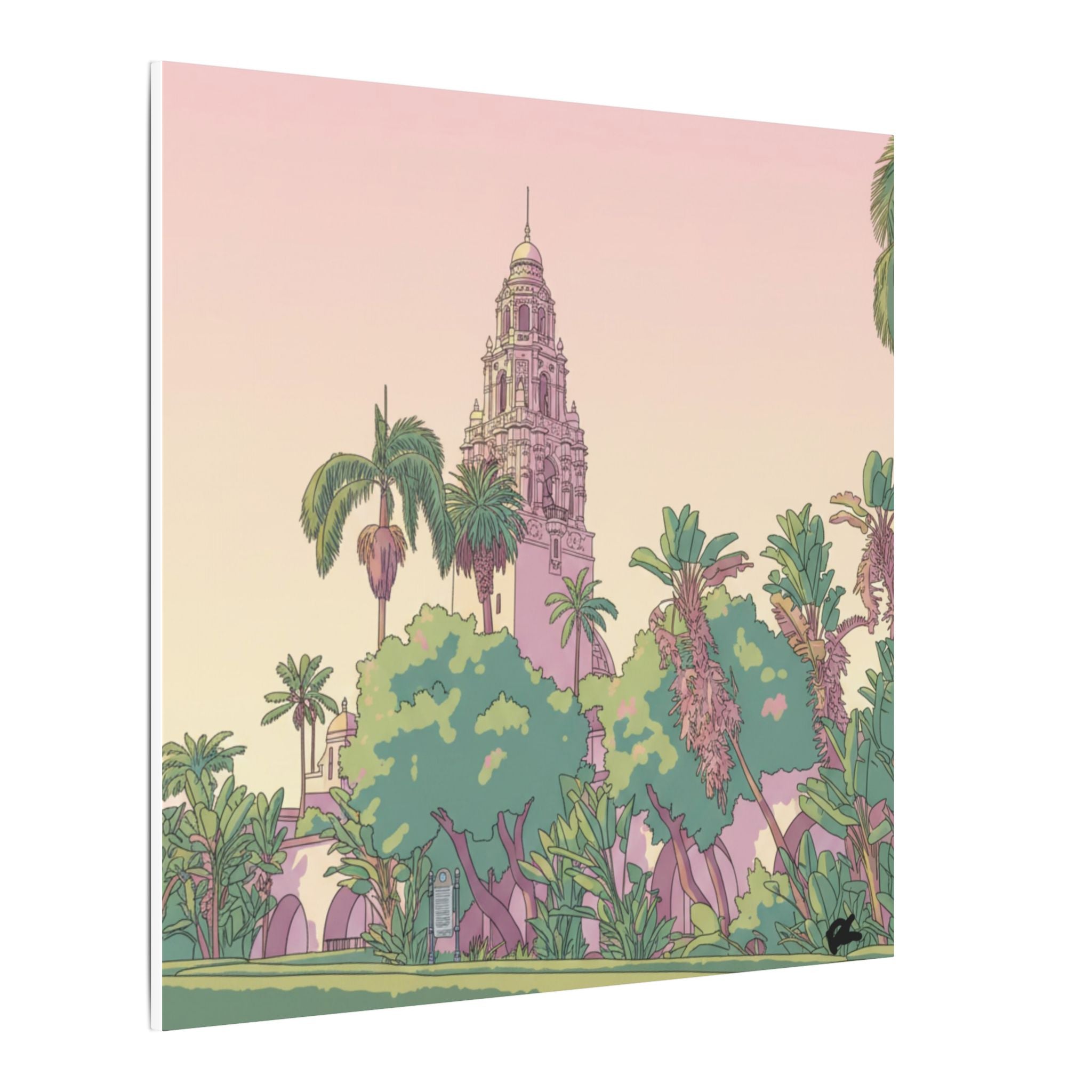 California Tower Anime Matte Canvas, Stretched, 0.75" (Multi-Size)