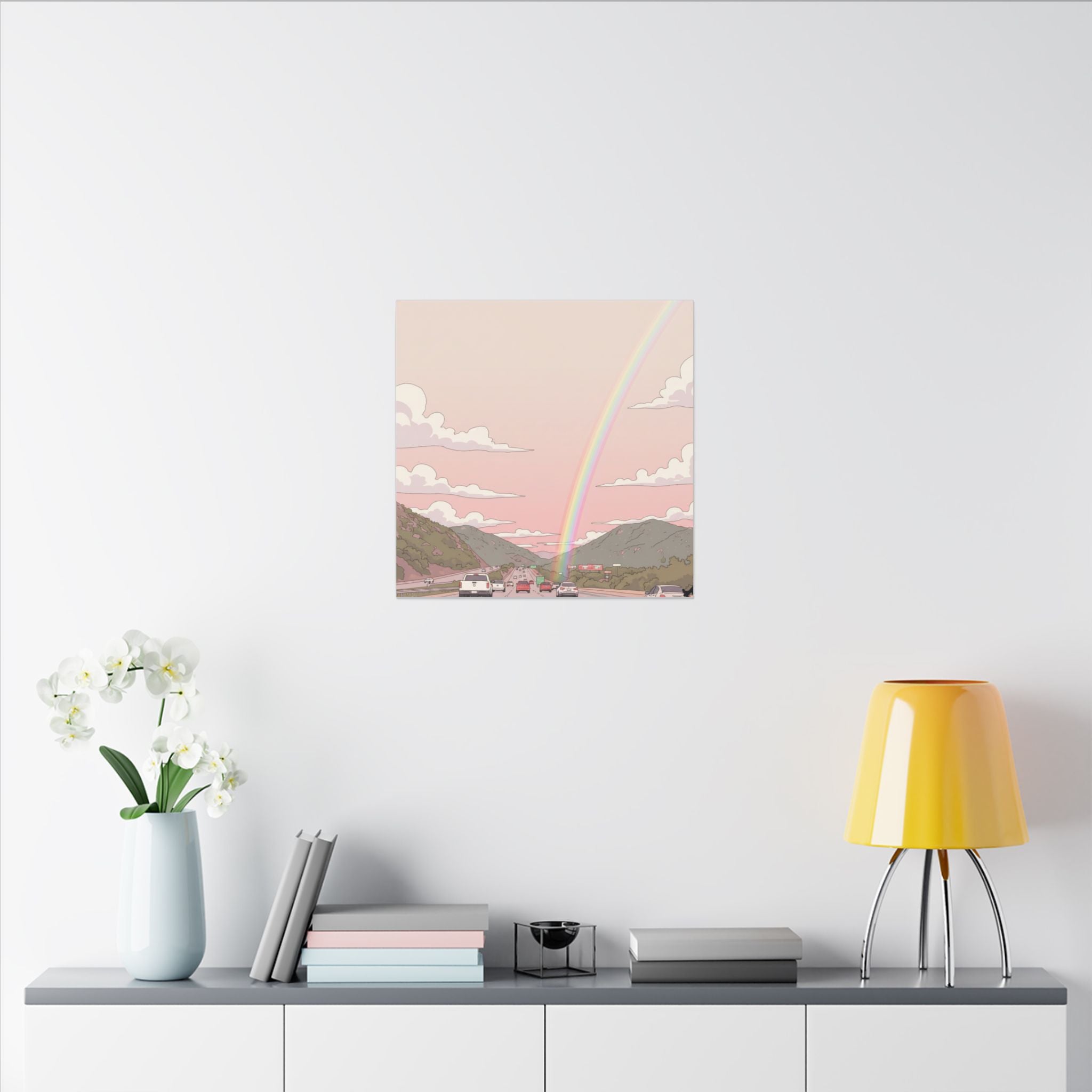 Rainbow California Anime Matte Canvas, Stretched, 0.75" (Multi-Size)