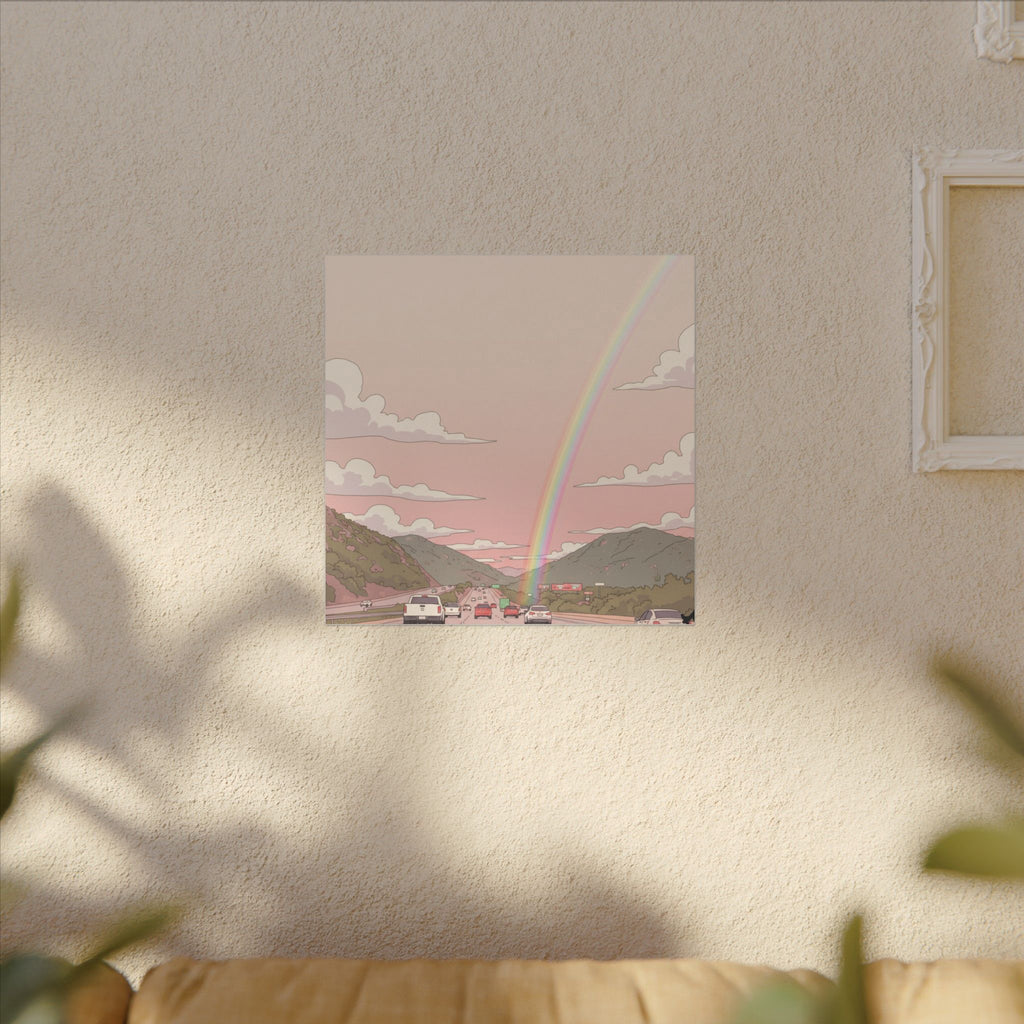 Rainbow California Anime Matte Canvas, Stretched, 0.75" (Multi-Size)