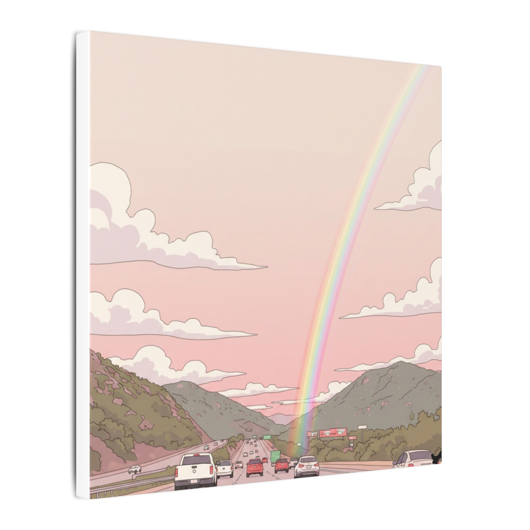 Rainbow California Anime Matte Canvas, Stretched, 0.75" (Multi-Size)