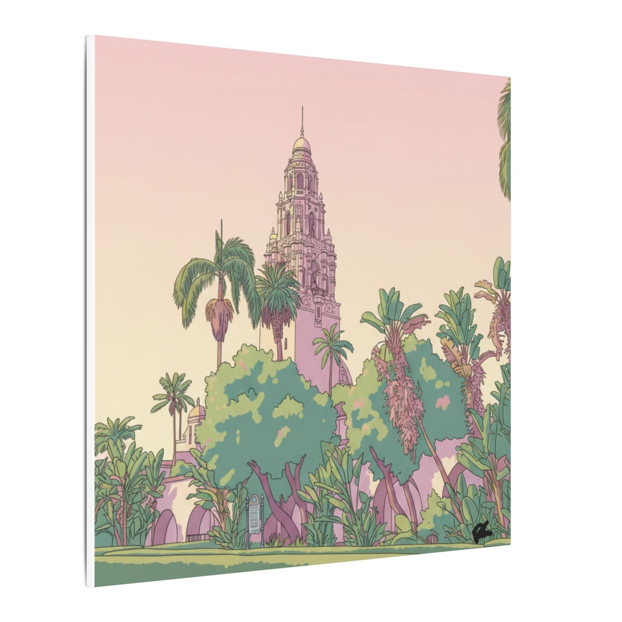 California Tower Anime Matte Canvas, Stretched, 0.75" (Multi-Size)