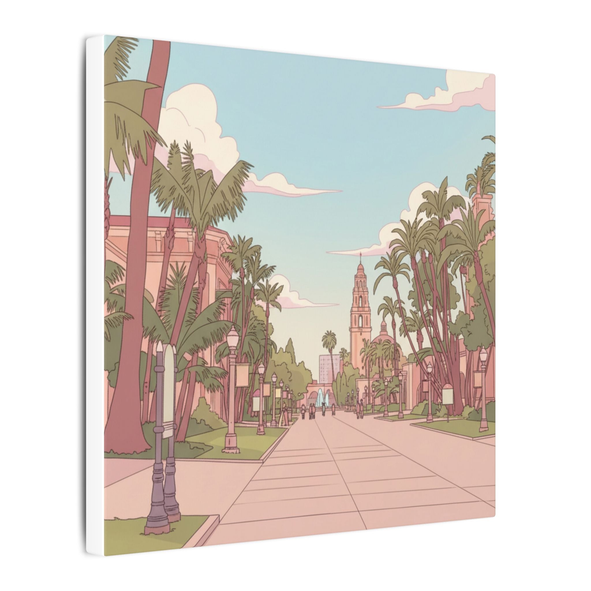 El Prado Balboa Park Anime  Matte Canvas, Stretched, 0.75" (Multi-Size)