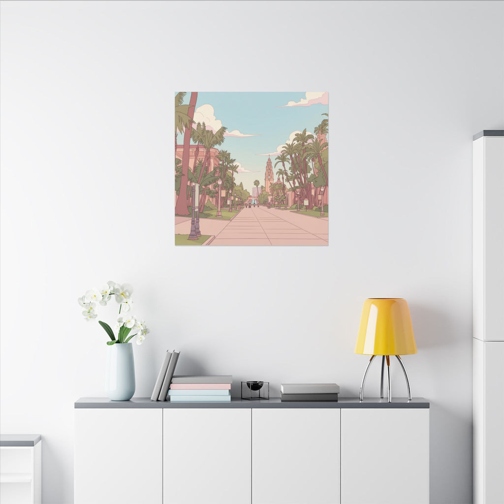 El Prado Balboa Park Anime  Matte Canvas, Stretched, 0.75" (Multi-Size)