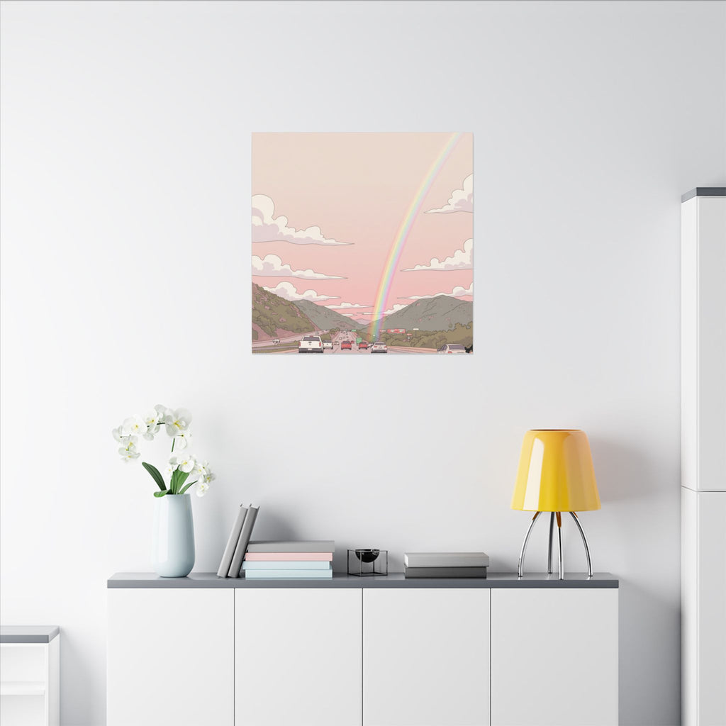 Rainbow California Anime Matte Canvas, Stretched, 0.75" (Multi-Size)