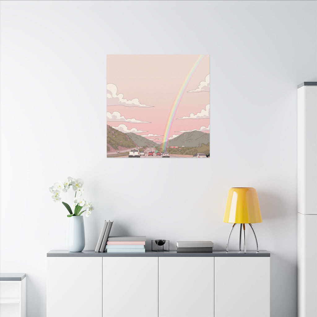 Rainbow California Anime Matte Canvas, Stretched, 0.75" (Multi-Size)