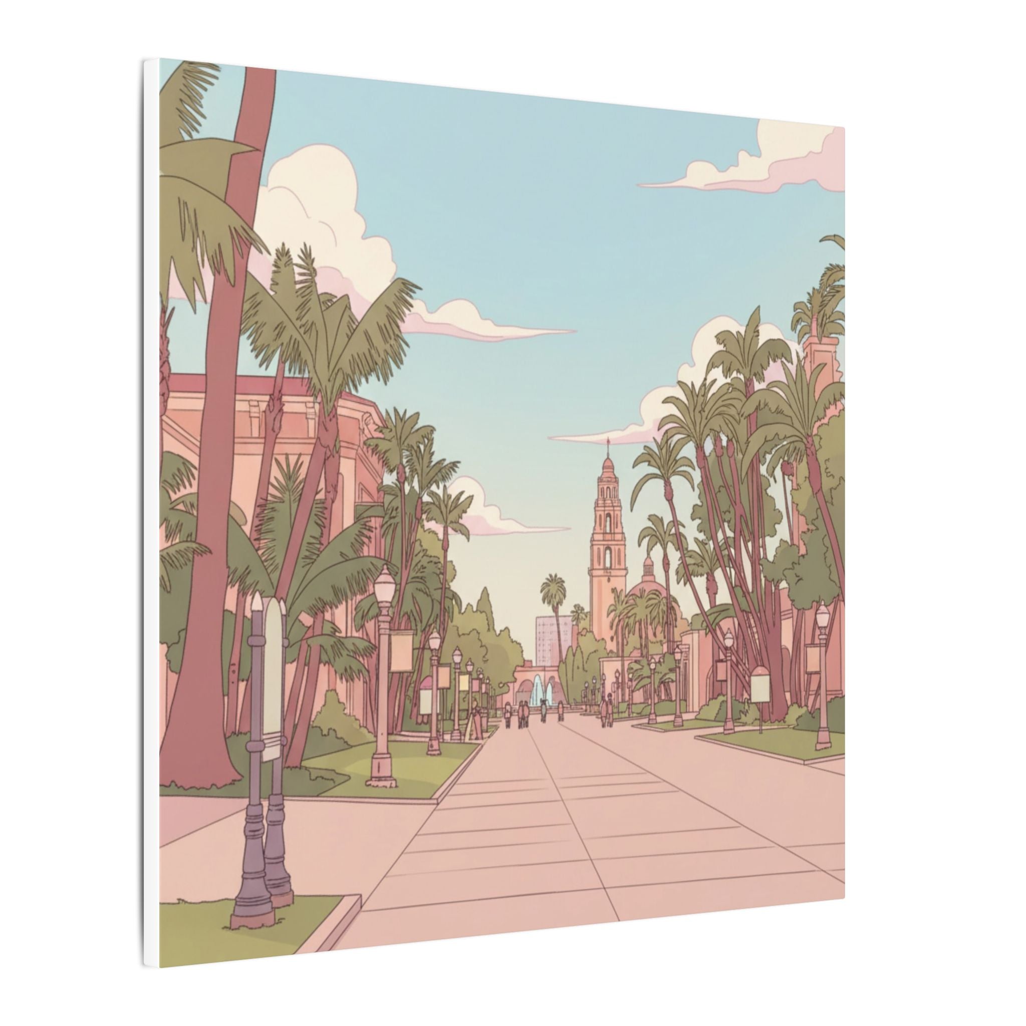 El Prado Balboa Park Anime  Matte Canvas, Stretched, 0.75" (Multi-Size)