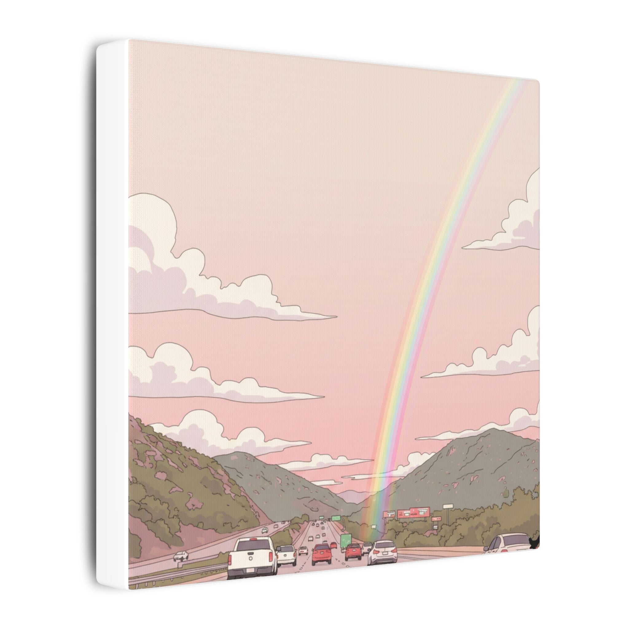 Rainbow California Anime Matte Canvas, Stretched, 0.75" (Multi-Size)