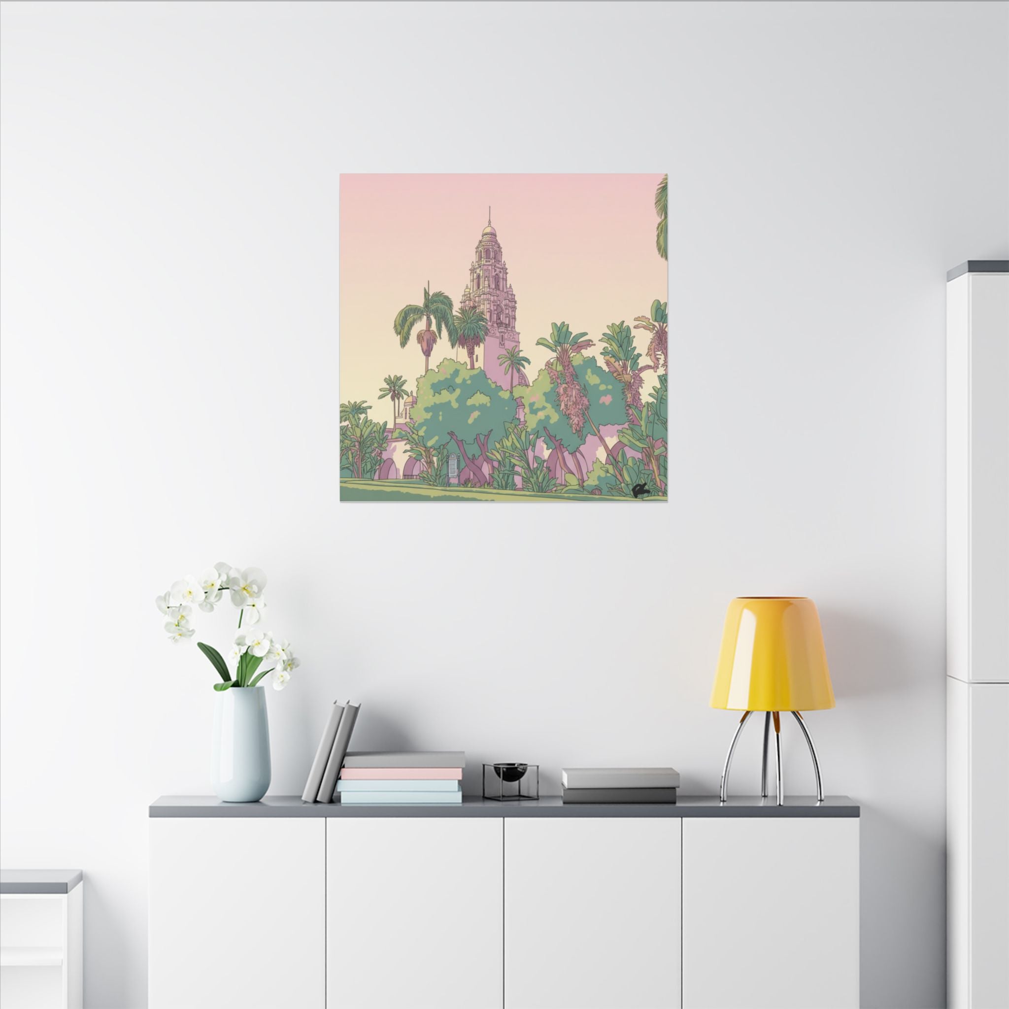 California Tower Anime Matte Canvas, Stretched, 0.75" (Multi-Size)