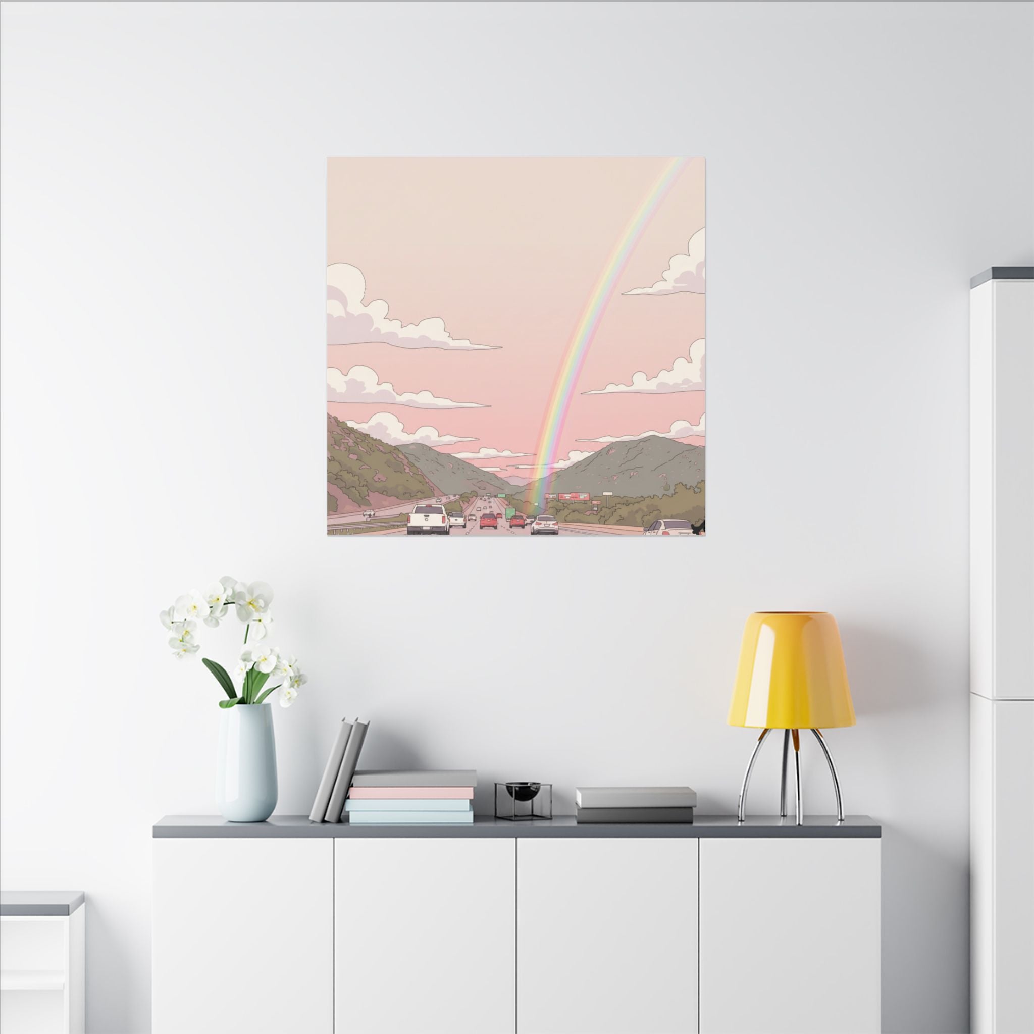 Rainbow California Anime Matte Canvas, Stretched, 0.75" (Multi-Size)
